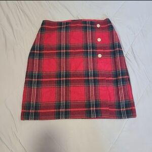 NWT Plaid Red and Black Talbots Women's Skirt Sz 2